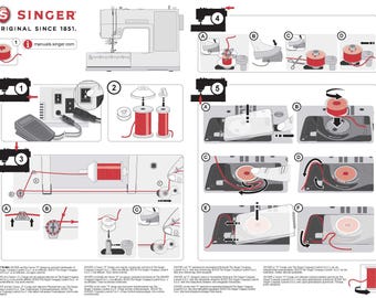 Singer HD6600C and HD6605C Quick Threading Guide PDF | 2 Pages | English | Digital Sewing Reference
