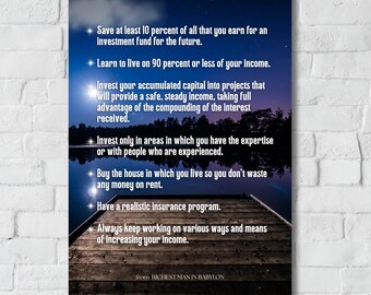 Richest Man in Babylon – Wealth & Success Principles – Digital Download | Printable Wall Art | Personal Finance Motivation