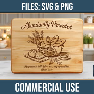 Abundantly Provided Charcuterie Board SVG PNG Commercial Use Laser Engraving Cutting Chopping Digital Download