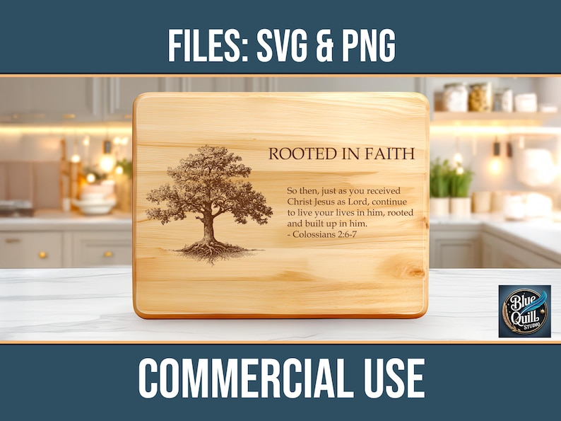 Tree Rooted in Faith Bible Scripture Quote Inspirational Charcuterie ...