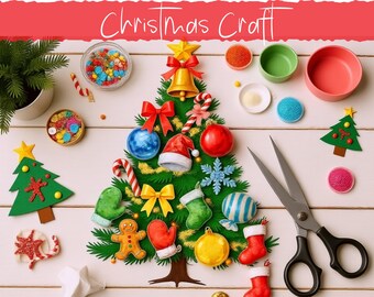 Christmas Tree Craft for Kids | Printable Paper Craft Activity | DIY Christmas Tree Decoration | Holiday Classroom Project | Festive Craft
