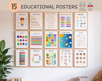 Educational Posters Digital Download Classroom Wall Art Prints Preschool Posters Homeschool Decor Classroom Decor Montessori Posters