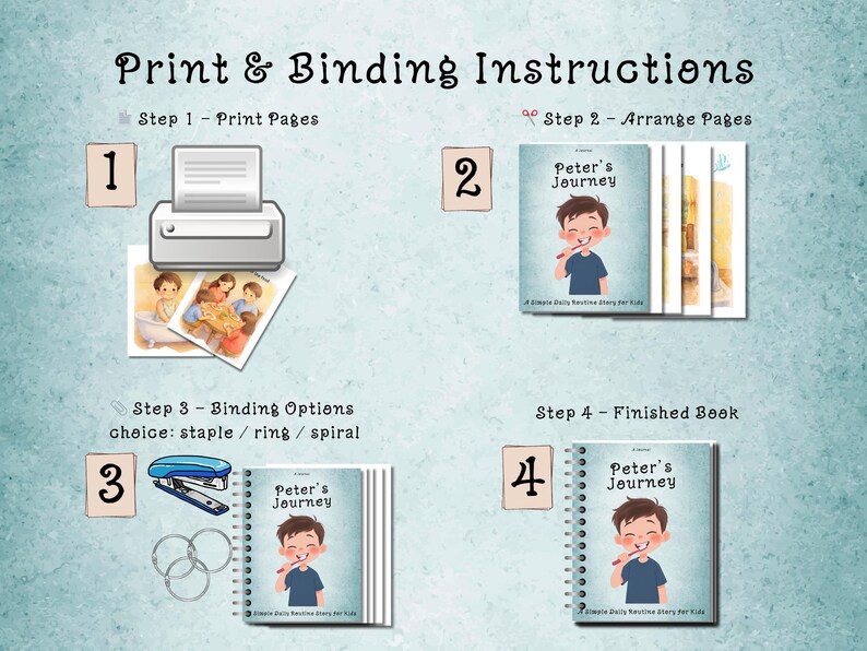 Storybook Weekly Routine Daily Routine Storybook for Kids Printable Kindergarten Book Morning to ...