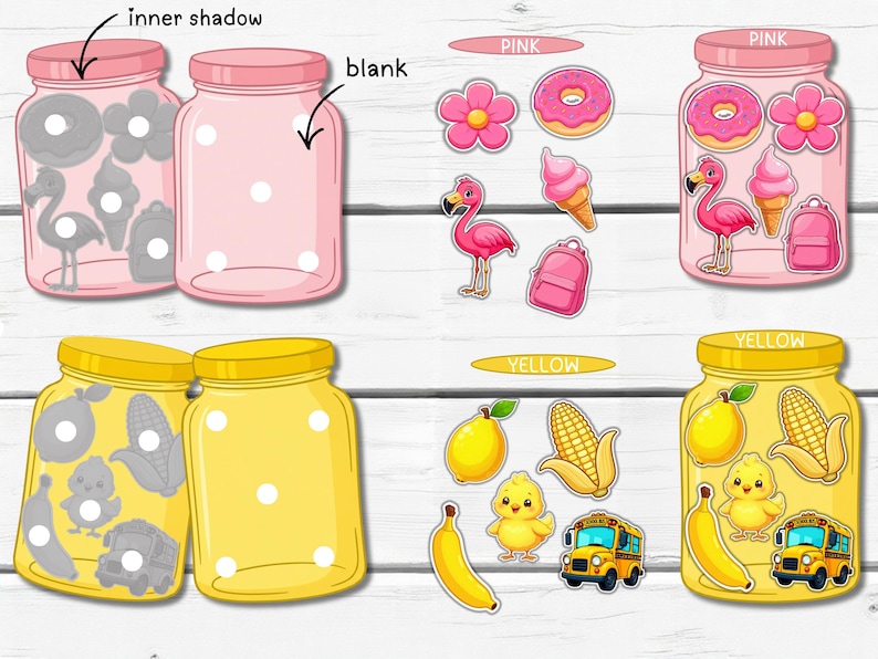 Matching Color Jars Color Matching Activity Color Sorting Jars for Kids Preschool Learning ...