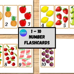 Numbers Flash Cards Preschool Counting Flash Cards Count and Clip Number Cards 1-10 123 Flash Cards Instant Download Number Flash Cards