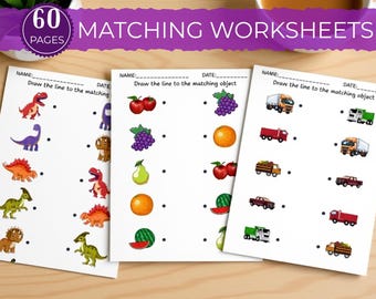 Printable Matching Worksheets Match Same Picture Kindergarten Preschool Activity Worksheet for Toddler Early Learning Printable Worksheet