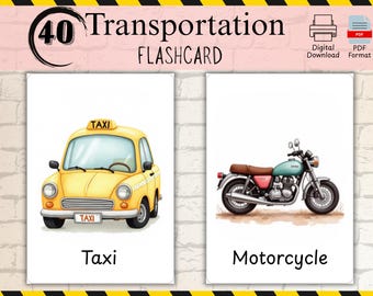 Vehicles Flashcards Vehicles Cards Toddler Flashcards Preschool Curriculum Early Childhood Learning English Language Flashcards