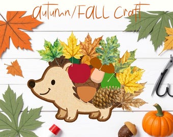 Autumn Craft for Kids Printable | Fall Animal Craft Activity | Preschool Hedgehog Art | Easy Paper Craft Template | Hedgehog Craft Kit