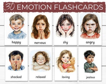Tarjetas didácticas de emociones Tarjetas didácticas Montessori Tarjetas de emociones Imprimibles de emociones Tarjetas de comunicación Emociones infantiles Aprendizaje emocional