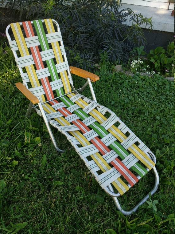 Vintage Kid Child Size Aluminum Folding Beach Lounge Chair Etsy