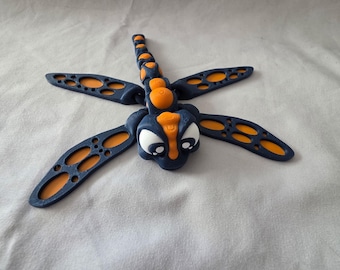 3D Printed Dragonfly Fidget Toy, Flexible PLA Plastic