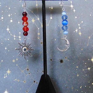 Sun and Moon handmade earrings