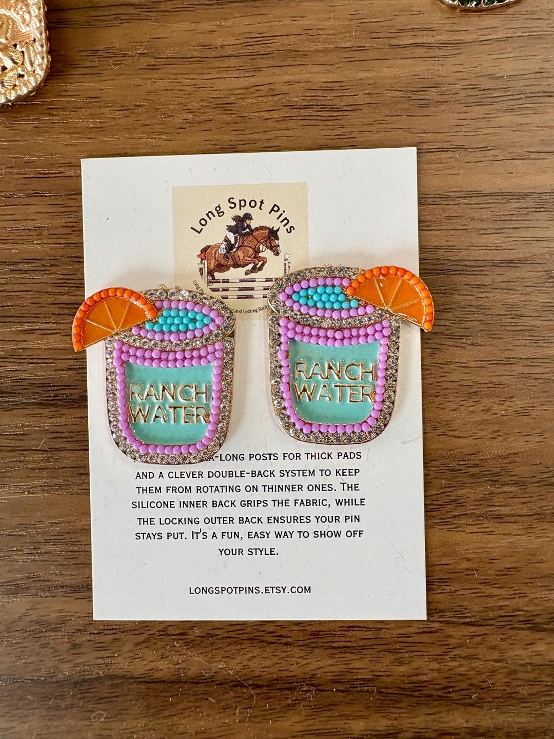 Running Water Pin Ranch Water Cocktail Enamel Pins: Horse Show Number Pins, Set of 2 - Etsy