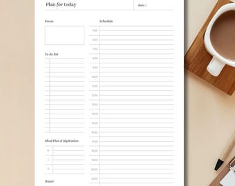 Weekly Meal Planner with Grocery List Printable Template, 7 Day Menu Plan, Food Planner, Household Planner, A4