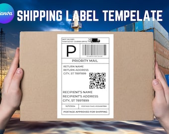 Editable Shipping Label Template, Editable Personalized Mail Label, Mail Shipping Label Template For Gift Box, Gag Gift Mail Label, Mail