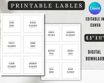 Minimalist Laundry Organization Label Templates, Home Organization Labels, Minimalist Printable | EDITABLE TEMPLATE