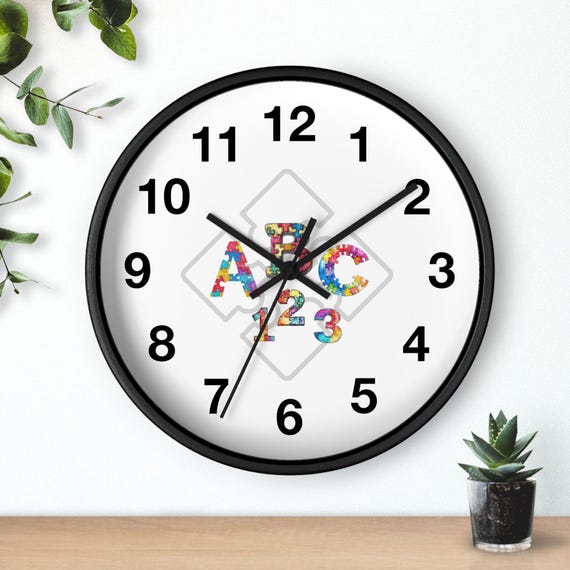 Autism Puzzle Piece Clock