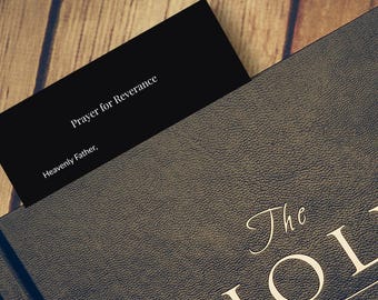 Tarjeta de oración por reverencia / Tarjeta de oración cristiana / Escritura y oración por reverencia / Ánimo basado en la fe / Regalo cristiano