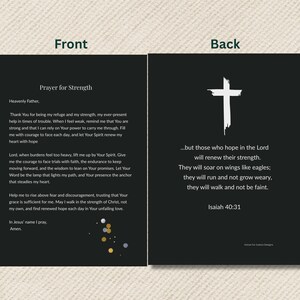 Oración para pedir fortaleza / Tarjeta de ánimo cristiana original / Oración de consuelo para días difíciles
