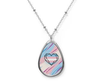 Collar con los derechos de las personas transgénero / Joyería del orgullo transgénero / Colgante de corazón con la bandera transgénero / Regalo para aliados LGBTQ+ / Collar con apoyo a la identidad de género