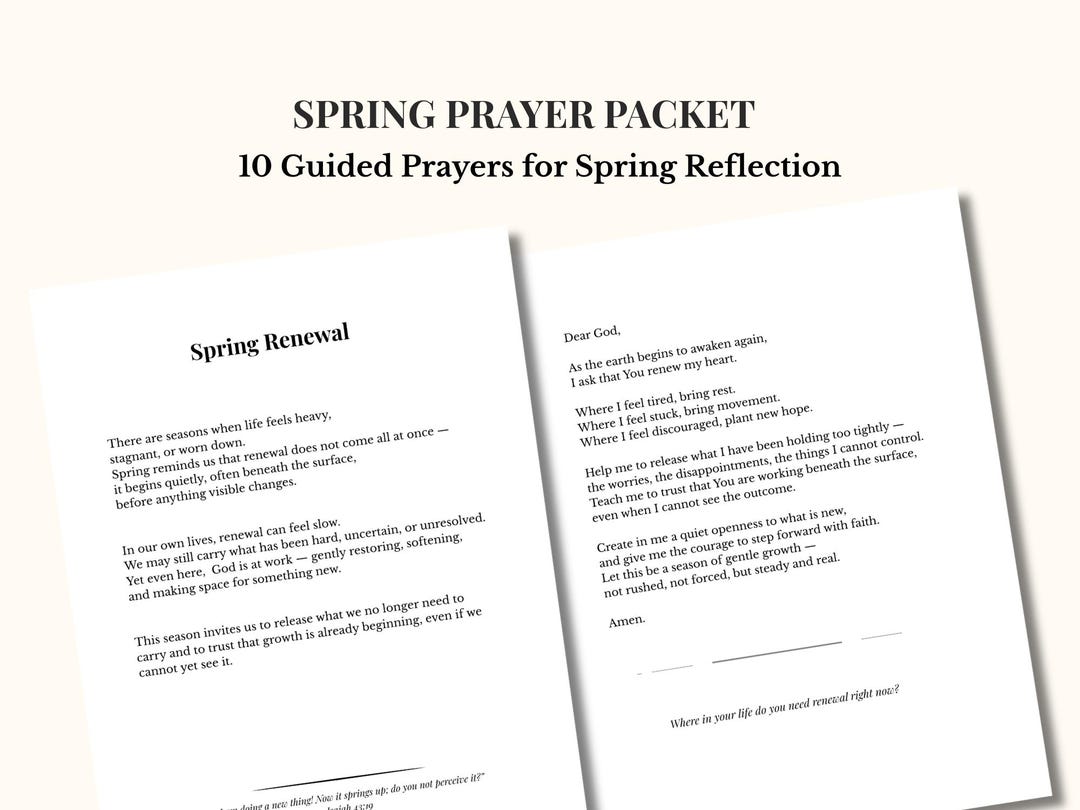 Spring Pryer Spring Prayer Packet Printable PDF | 10 Guided Prayers & Reflections ...