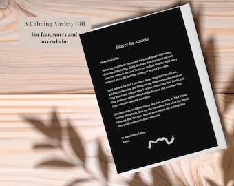 Tarjeta de oración para la ansiedad / Regalo cristiano para la ansiedad / Aliento y preocupación / Filipenses 4:6 / Regalo reconfortante para el estrés y la angustia