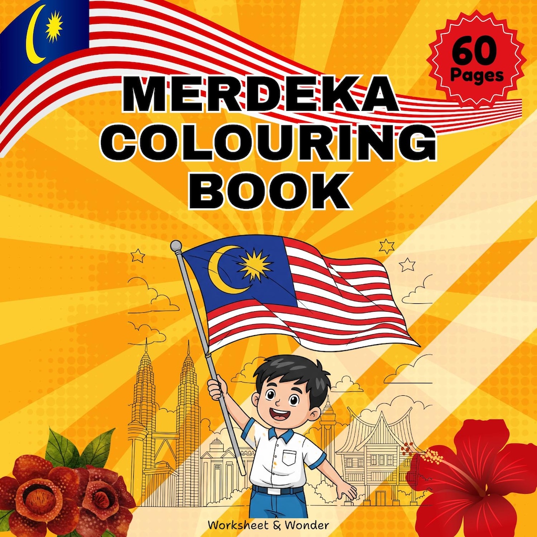 60pages Merdeka Coloring Sheet for Kids – Malaysia National Day & Hari ...