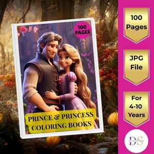 Fairy Tale Coloring Book: Prince, Princess, Castle (100 JPG Pages - Digital Download)