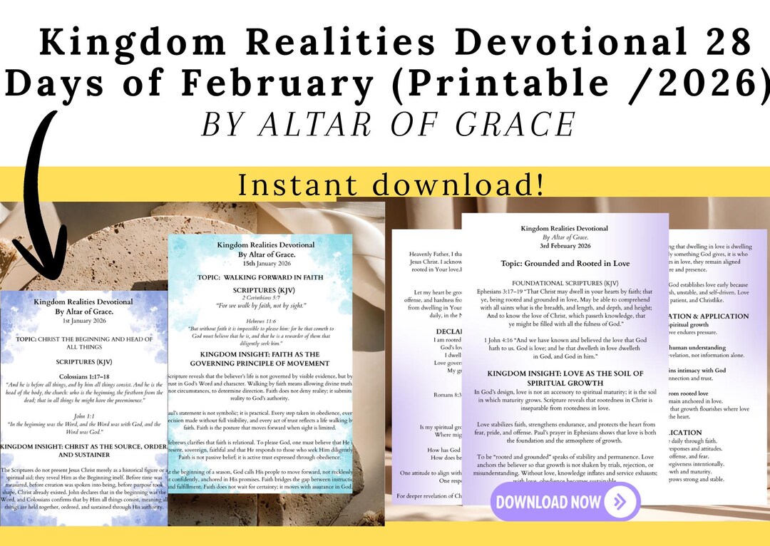 28 Day February Devotional Printable 2026 | Kingdom Realities Christian ...