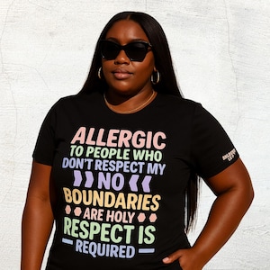 T-shirt Respect Boundaries : t-shirt humoristique unisexe en coton épais