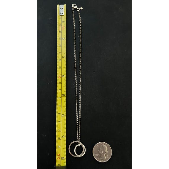 Sterling Silver Interlocking Circle Necklace-Dain… - image 5
