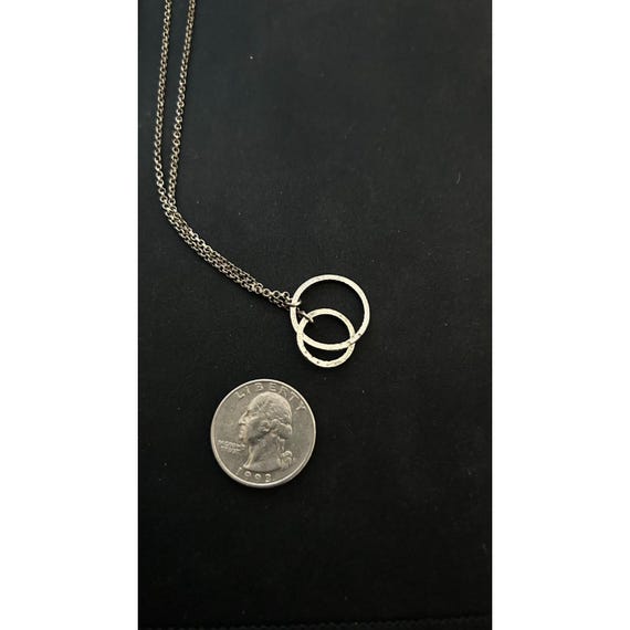 Sterling Silver Interlocking Circle Necklace-Dain… - image 3