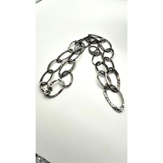 Artisan Hammered Oval LINK STATEMENT NECKLACE - image 2