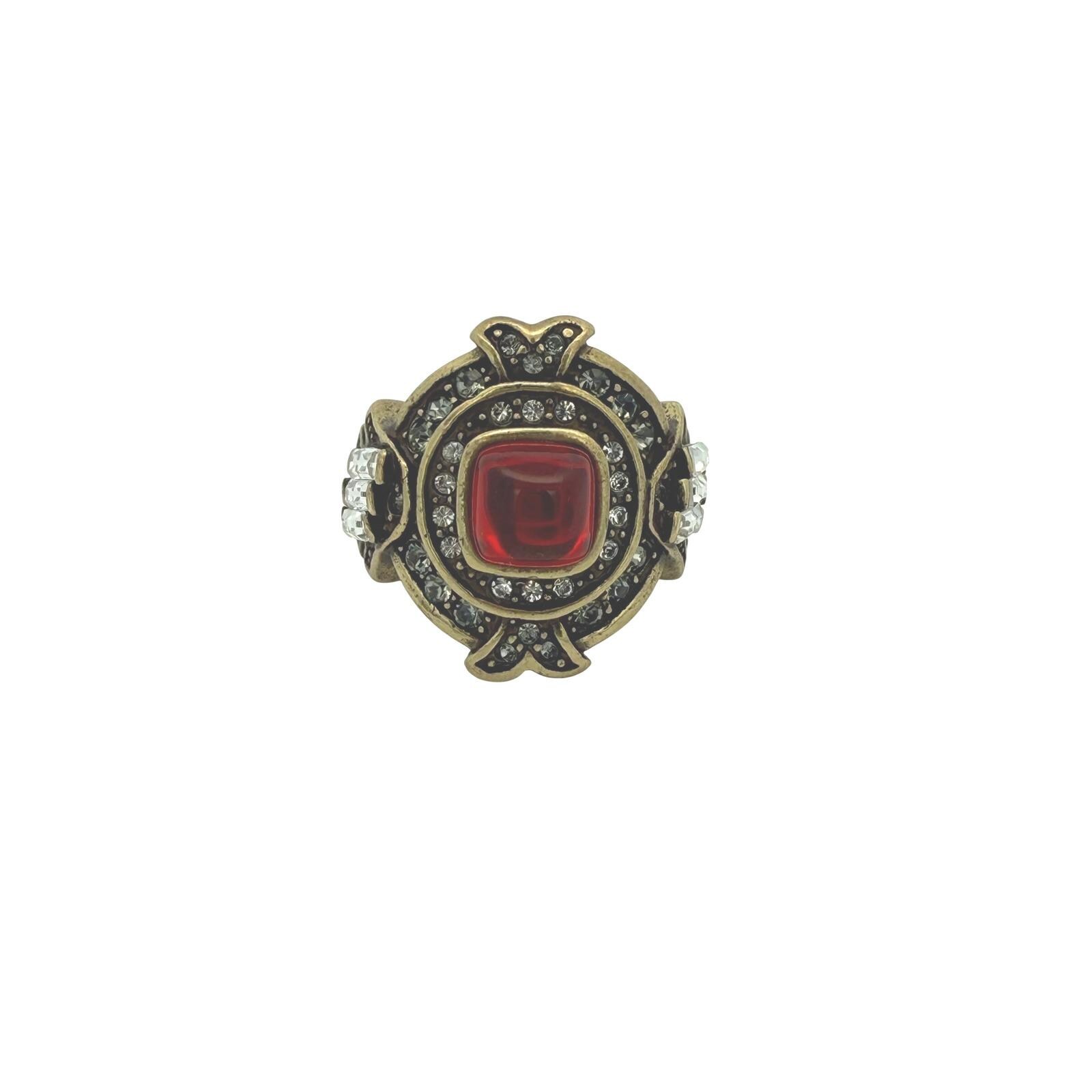 Heidi Daus Crystal Fashion Rings for sale | eBay Heidi Daus Red Crystal Heart Ring with Silver-Tone Heart Accent display picture 1