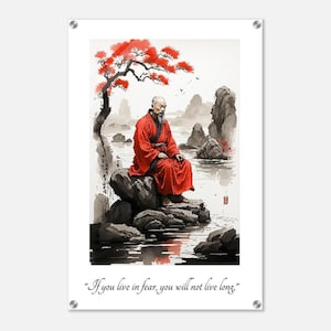 Samurai Wall Art – Japanese Warrior Acrylic Print | Bushido Decor | Zen Home Decor | Katana Artwork | Feudal Japan Art