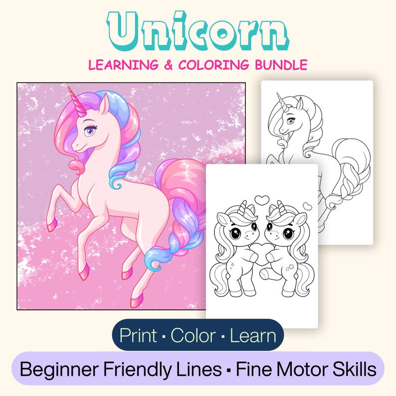 Unicorn Coloring & Activity Bundle | Printable Worksheets for Kids ...