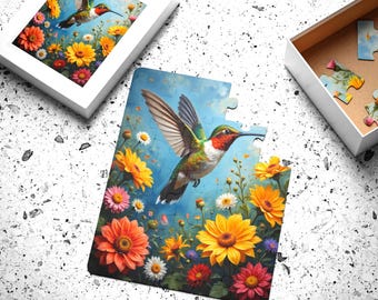 Dementia Friendly Hummingbird Puzzle | Calming Sensory Brain Exercise | Alzheimers Memory Care Game | Therapeutic Activity Gift for Elderly