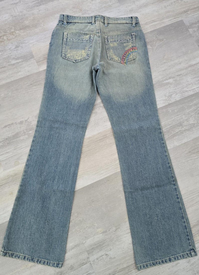 Joe's Jeans Mendrix Lite Rainbow Stitch Bell Bottom Flare 28 J00101 Y2K Boho imagen 10