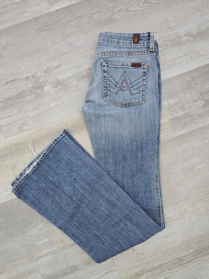 7 For All Mankind A-Pocket Bootcut Jeans Women's 27 Style U130055U Y2K Vintage image 1