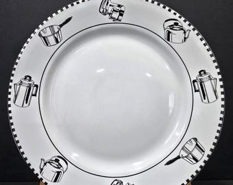 4-ONEIDA Crown Rego Appliance fine porcelain china White/black Vintage - Dinner