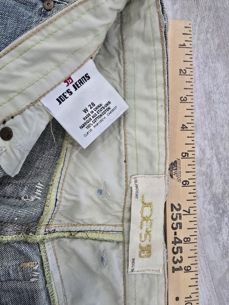 Joe's Jeans Mendrix Lite Rainbow Stitch Bell Bottom Flare 28 J00101 Y2K Boho imagen 6