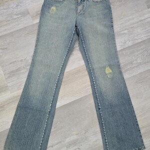 Joe's Jeans Mendrix Lite Rainbow Stitch Bell Bottom Flare 28 J00101 Y2K Boho imagen 3