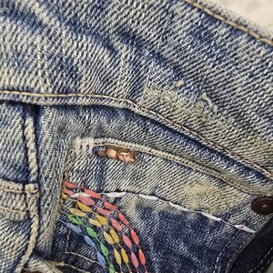 Joe's Jeans Mendrix Lite Rainbow Stitch Bell Bottom Flare 28 J00101 Y2K Boho imagen 4