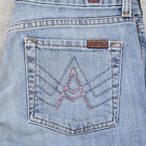 7 For All Mankind A-Pocket Bootcut Jeans Women's 27 Style U130055U Y2K Vintage image 2