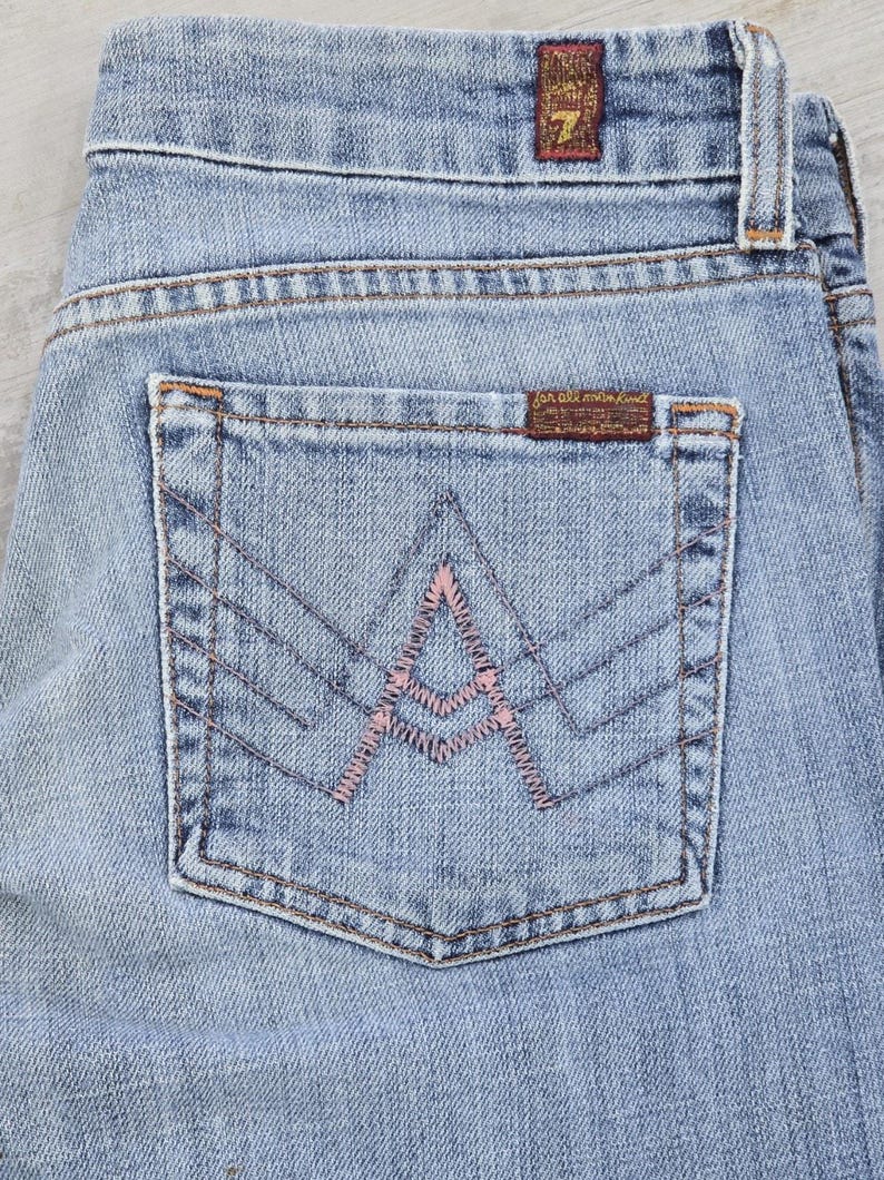 7 For All Mankind A-Pocket Bootcut Jeans Women's 27 Style U130055U Y2K Vintage image 2