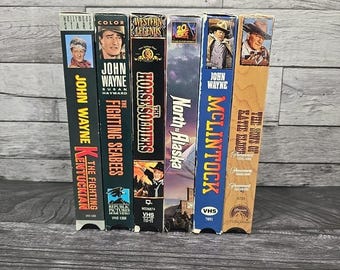 Paquete de 6 películas clásicas de John Wayne en VHS / Edición rara sellada de fábrica de Katie Elder