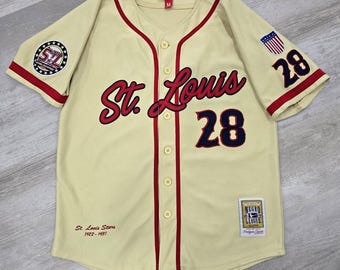 Jersey clásico de la Liga Negra de los St. Louis Stars, dorado, para hombre, talla mediana, n.° 28