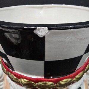 Cascanueces de cerámica Buckingham, imitación de Mackenzie Childs, tarro de galletas de 11.5" imagen 8