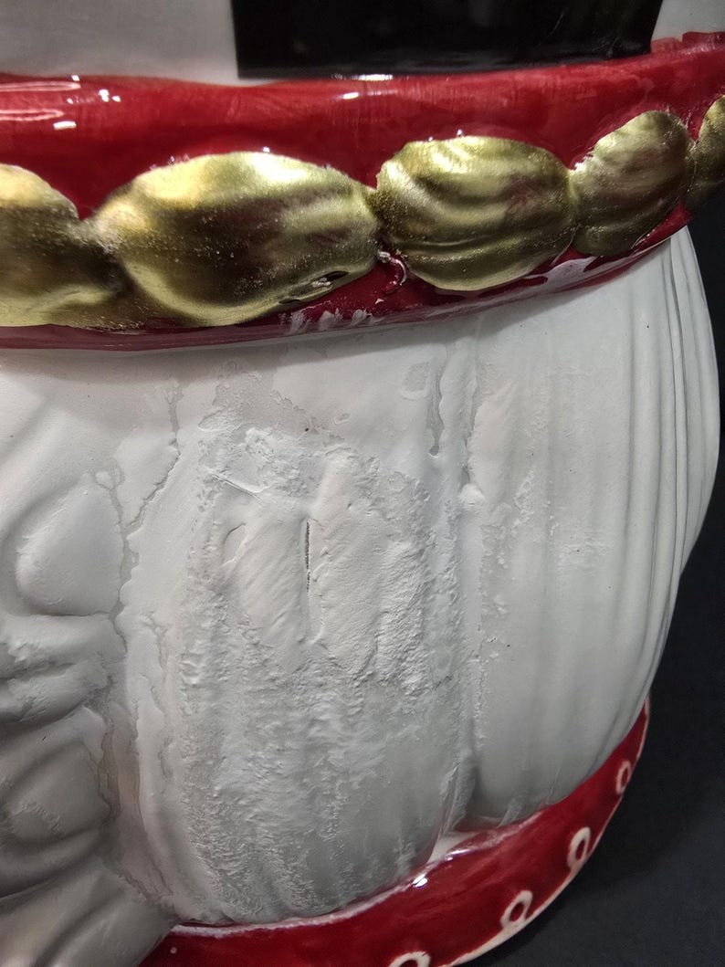 Cascanueces de cerámica Buckingham, imitación de Mackenzie Childs, tarro de galletas de 11.5" imagen 5