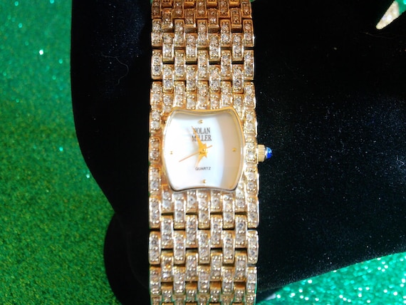 500 Crystals!  Nolan Miller Plaza Women's Watch from 1990s Glamour Collection